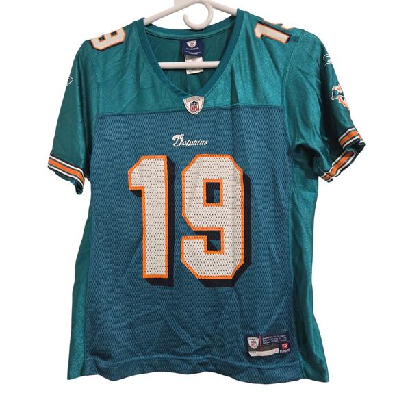 Reebok Tops - Reebok Miami Dolphins #19 Brandon Marshall Women's NFL Jersey Aqua Size S
